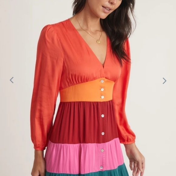 MARINE layer Maeve Colorblock Maxi Dress in Multi Colorblock - Picture 4 of 8